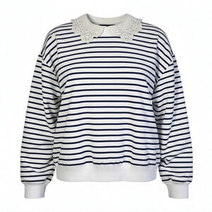 J. Crew French terry sweatshirt with lace trim Sz Small